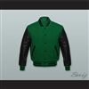 Green Wool and Black Lab Leather Varsity Letterman Jacket