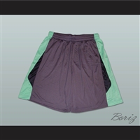 Grey Light Green and Black Basketball Shorts