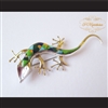 P Middleton Gecko Brooch Sterling Silver .925 with Micro Inlay Stones