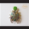 P Middleton Winged Beetle Pendant Sterling Silver .925 with Micro Inlay Stones