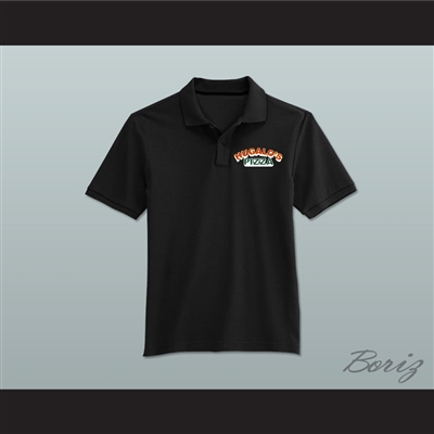 Ricky Bobby Hugalo's Pizza Logo 1 Black Polo Shirt
