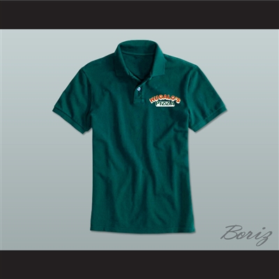 Ricky Bobby Hugalo's Pizza Logo 1 Dark Green Polo Shirt