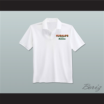 Ricky Bobby Hugalo's Pizza Logo 3 White Polo Shirt