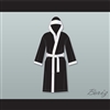 Jake Lamotta Black Satin Full Boxing Robe with Hood