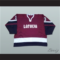 Latvia National Team Hockey Jersey Any Player or Number