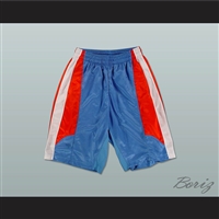 Light Blue Red and White Basketball Shorts