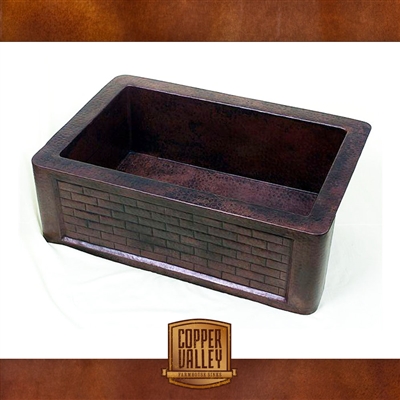 Copper Valley Farmhouse Sink 14 Gauge Brick Frame Apron Copper