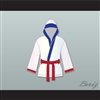 'Irish' Micky Ward White Satin Half Boxing Robe with Hood