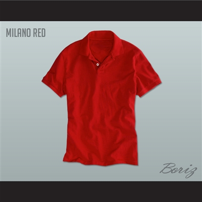 Men's Solid Color Milano Red Polo Shirt