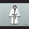 Muhammad Ali White and Black Satin Full Boxing Robe with Hood