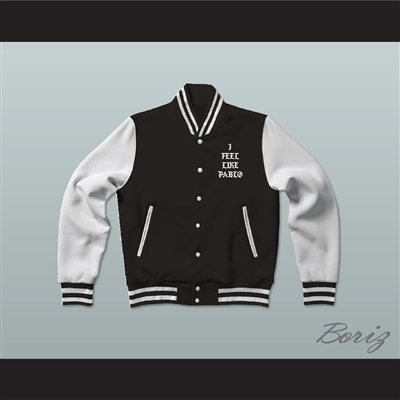 Pablo Escobar I Feel Like Pablo Black/White Varsity Letterman Jacket-Style Sweatshirt