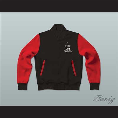 Pablo Escobar I Feel Like Pablo Black/Red Varsity Letterman Jacket-Style Sweatshirt
