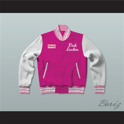 Frenchy Pink Ladies Letterman Jacket-Style Sweatshirt