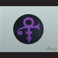 Set of 5 Prince Symbol Purple/Black Circle Embroidered Patches