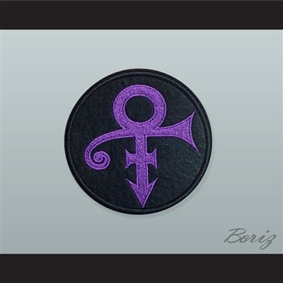 Set of 5 Prince Symbol Purple/Black Circle Embroidered Patches