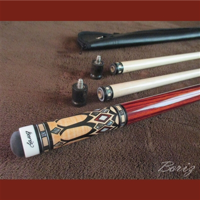 Boriz Billiards Pro Series Malayasian Redwood Grip w/ Pool Cue Joint Protectors