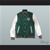 Quebec Aces Green and White Lab Leather Varsity Letterman Jacket