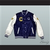 Quincy McCall 22 Crenshaw High School Class of 88 Blue and White Lab Leather Varsity Letterman Jacket