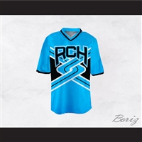 Rancho Carne High School Toros Male Cheerleader Light Blue Uniform