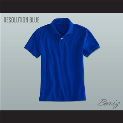Men's Solid Color Resolution Blue Polo Shirt