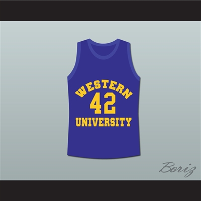 Matt Nover Ricky Roe Western University Basketball Jersey Blue Chips Movie