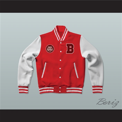 Bayside Tigers Red Varsity Letterman Jacket-Style Sweatshirt Saved By The Bell