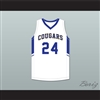 Shaqir O'Neal 24 Creekside Christian Academy Cougars White Basketball Jersey 2