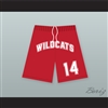 Troy Bolton 14 East High School Wildcats Red Basketball Shorts