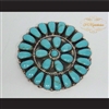 P Middleton Turquoise Flower Sterling Silver .925 Brooch Pin