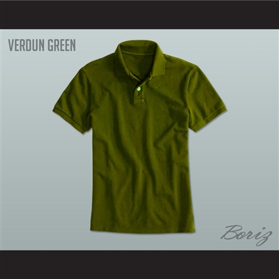 Men's Solid Color Verdun Green Polo Shirt