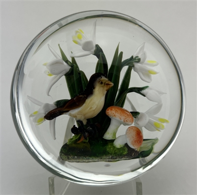 1990 Rick Ayotte Swamp Sparrow Paperweight