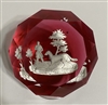 Antique Baccarat Hunter & Dog Sulphide - Red