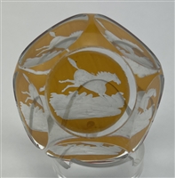 Antique Baccarat Amber-stained Engraved Horse