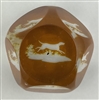 Bohemian Amber-stained Engraved Dog Paperweight