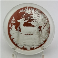 Bohemian Ruby-Stained Stag Decoration