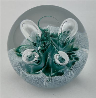 Caithness Aqua Mini Moonflower Paperweight