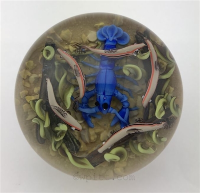 2018 Clinton Smith Blue Crayfish Paperweight