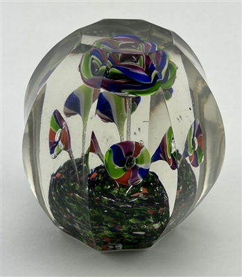 Czechoslovakian Floral Paperweight