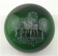 Frit Paperweight - Deer Wooded Scene