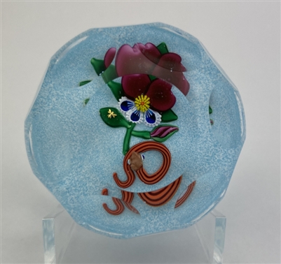 Charles Kaziun  Snake & Pansy Paperweight