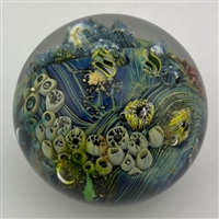 1999 Josh Simpson Inhabited Planet Paperweight