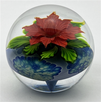 Mayauel Ward 2007 Magnum Red Hibiscus Paperweight