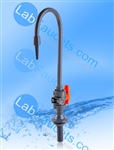Marquest PVC Lab Faucet, Deck Mount, Rugged 1/4 Turn Ball Valve, Handle in Back, 3/8" Female NPT Supply Connection