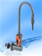 Marquest Lab Gooseneck Faucet, Wall Mount, w/ 1/4 Turn Rugged Union Ball Valve, Left Handed, PVC