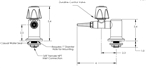 Marquest PVC Laboratory Turret, Duraline Control Valve, 1" Tail Piece, Handle on Right, PVC Body, PTFE Seals