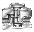 RK Foot Operated Valve, 1/2" Female NPT Inlet x 1/2" Female NPT Outlet, EPDM Seals, Polypropylene Body