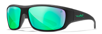 WX OMEGA JACOB WHEELER SIGNATURE EDITION Sunglasses with CAPTIVATEâ„¢ Polarized Green Mirrored Lens and Black Matte Frames