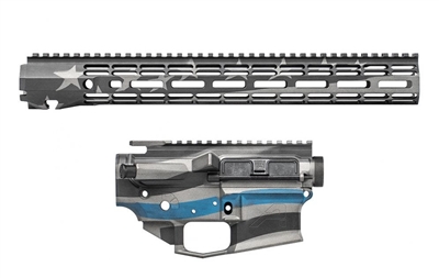 AERO PRECISION M4E1 BUILDER SET THIN BLUE LINE BUILDER SET W/ ATLAS R-ONE 15" MLOK RAIL