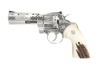 Colt Python 357MAG 4" Engraved/Stag Tyler Gun Works Premier Grade Revolver