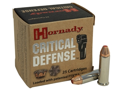 HORNADY CRITICAL DEFENSE 38 SPCL +P 110 GR FTX